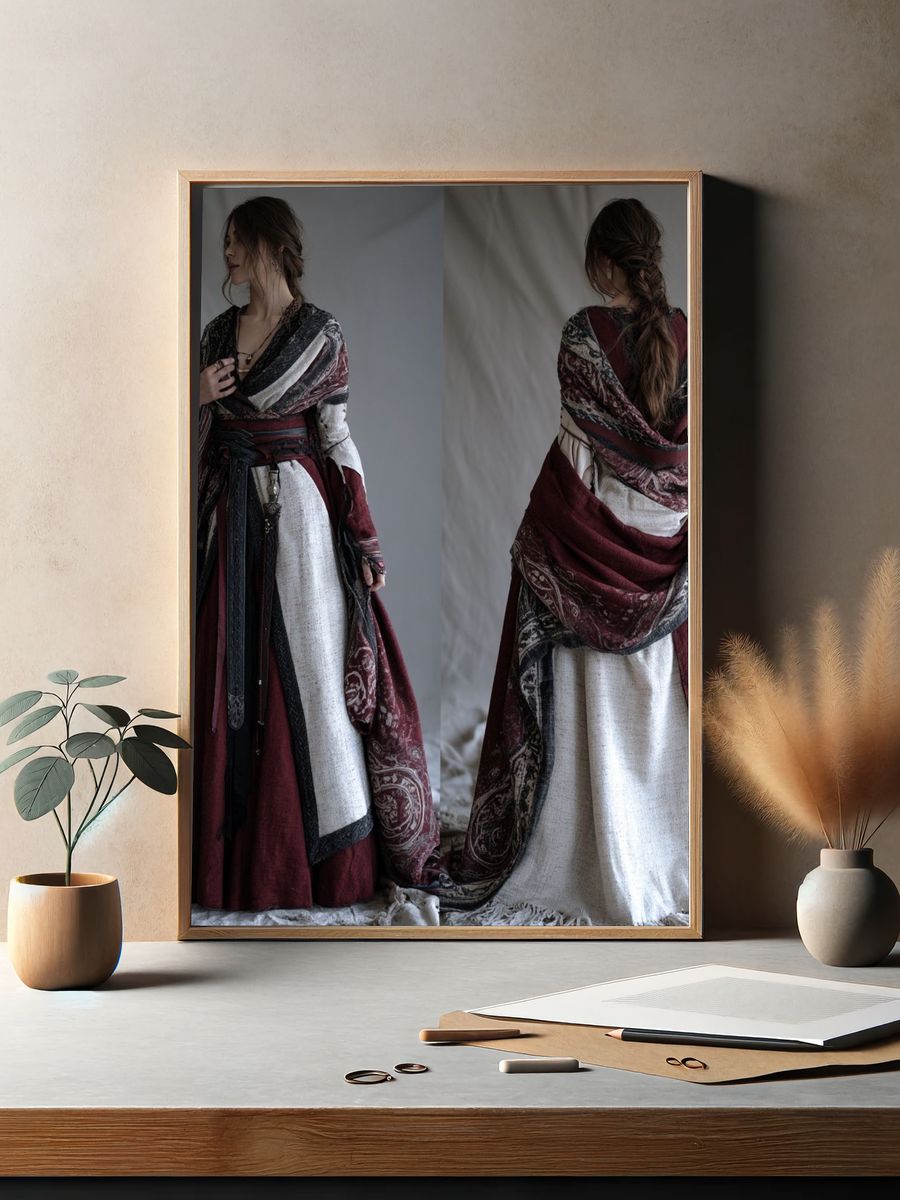 Medieval Woman Portrait Photography Poster. — room view 2