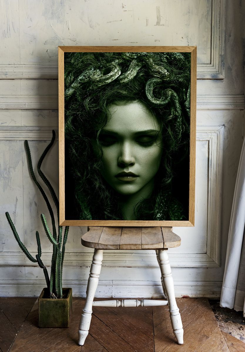 Medusa Portrait Fine-Art Print. room preview