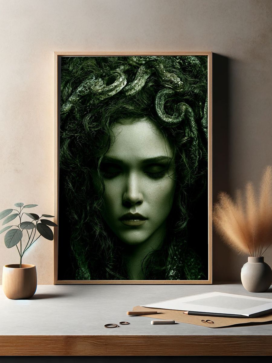 Medusa Portrait Fine-Art Print. — room view 2