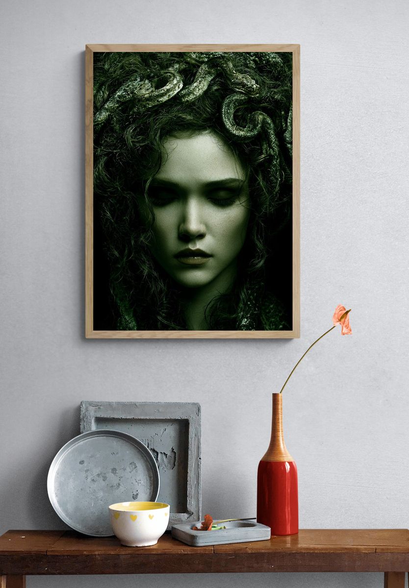 Medusa Portrait Fine-Art Print. — room view 3