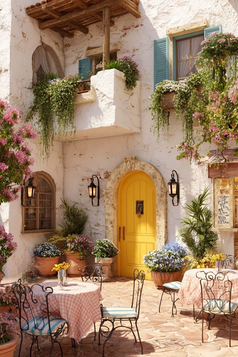 Mediterranean Courtyard Photography Poster. poster — photography art