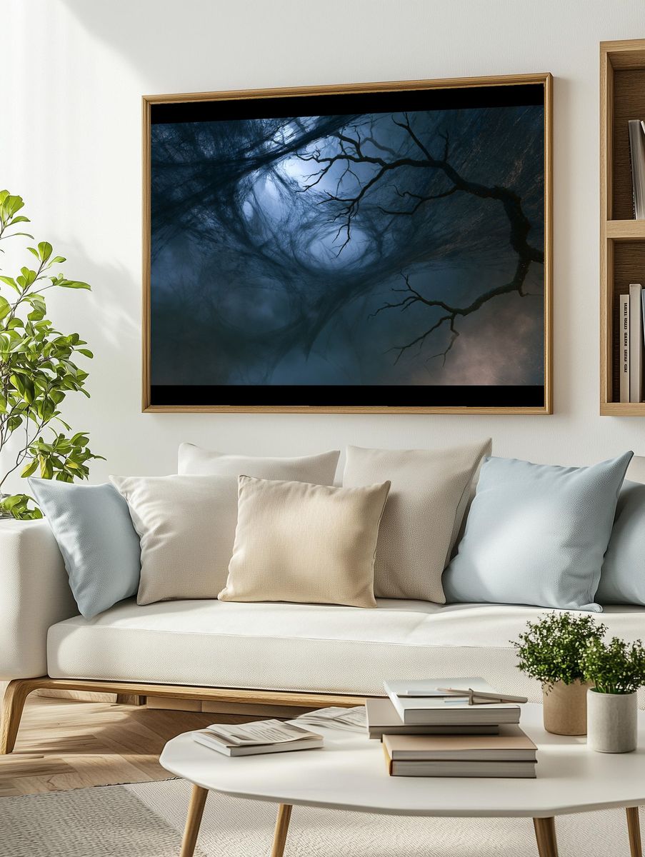Moonlit Forest Canopy Poster. — room view 2