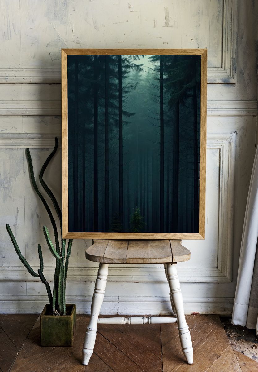 Misty Forest at Dusk Poster room preview