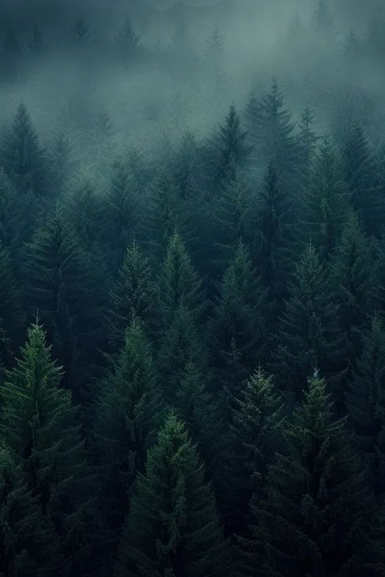 Misty Forest at Dawn Poster. poster — nature art