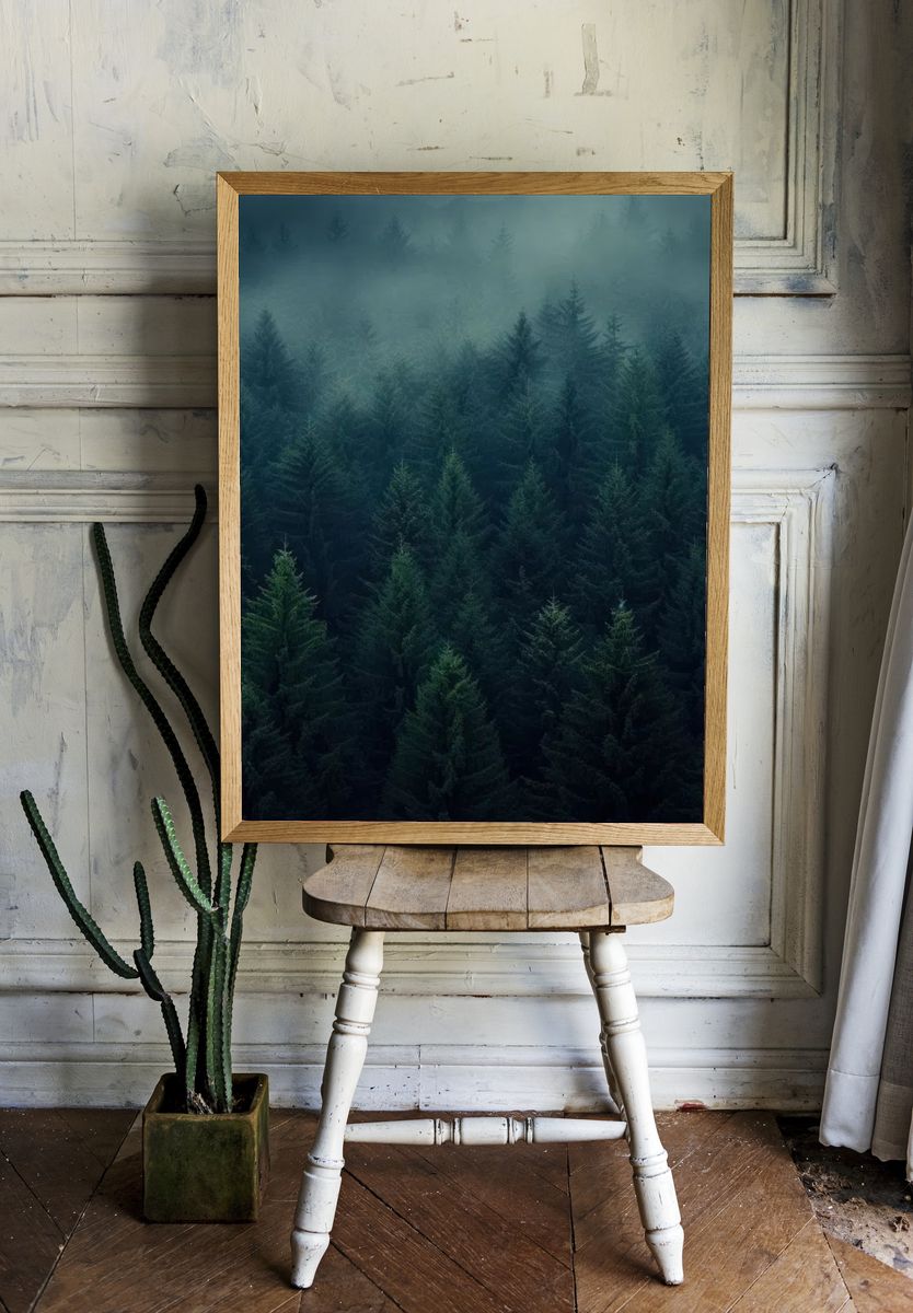 Misty Forest at Dawn Poster room preview