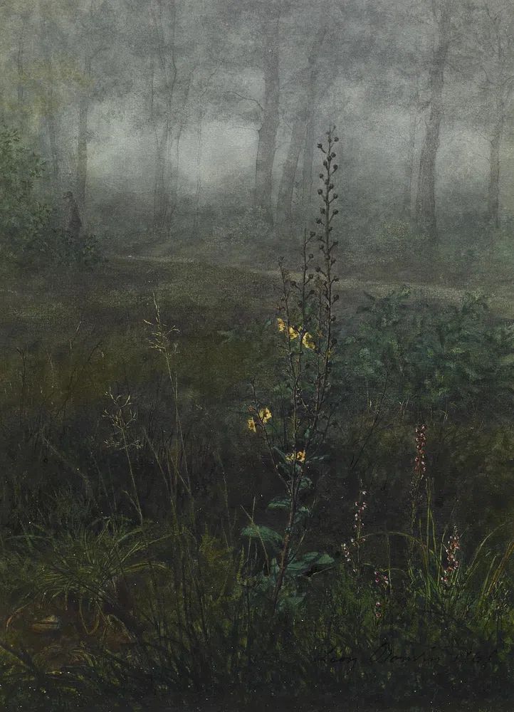 Misty Forest Landscape Poster. poster — nature art