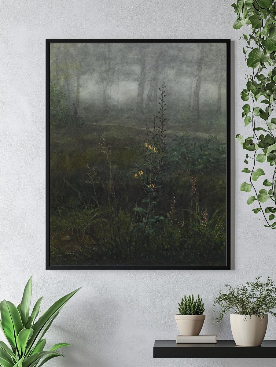 Misty Forest Landscape Poster. — room view 4