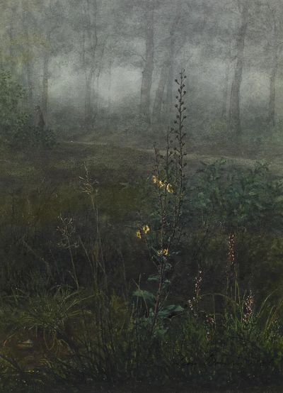 Misty Forest Landscape Poster. poster