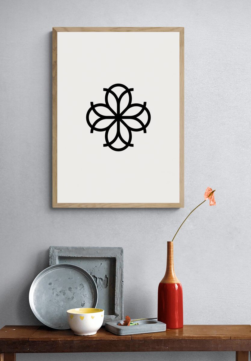 Minimal Floral Emblem Print. — room view 3