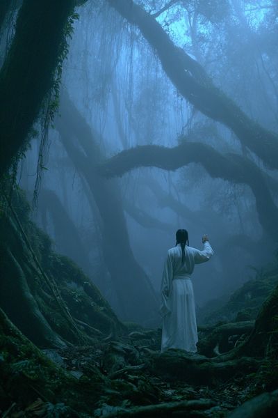 Mystic Forest Figure Photography Poster. poster print