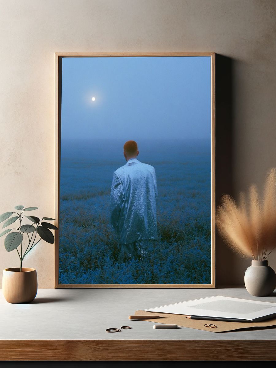 Moonlit Field Portrait Print. — room view 2