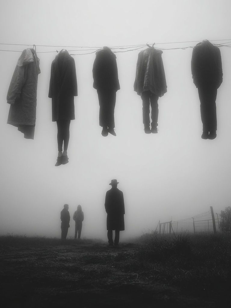 Mysterious Figures in Fog — Fine Art Print. poster — fine-art art