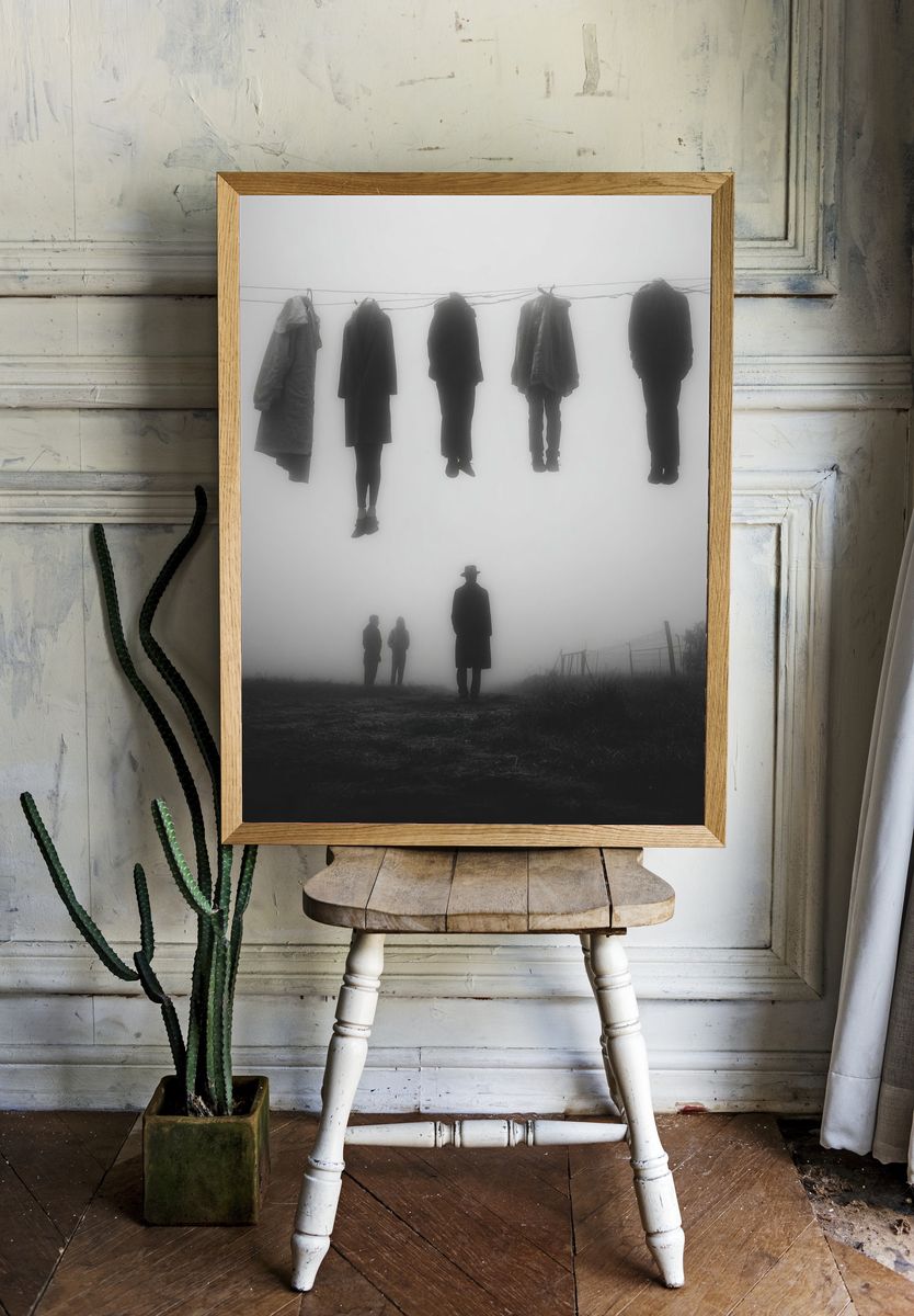 Mysterious Figures in Fog — Fine Art Print. — room view 1