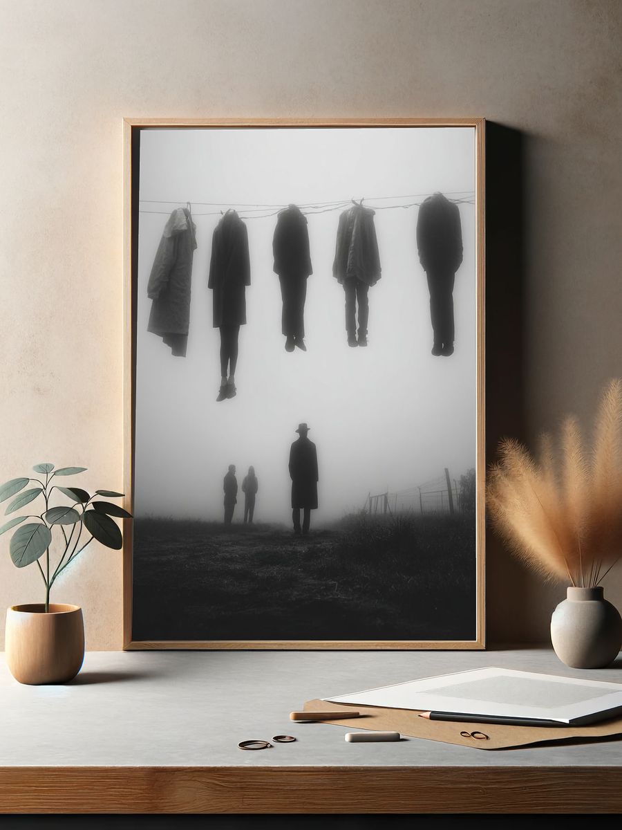 Mysterious Figures in Fog — Fine Art Print. — room view 2