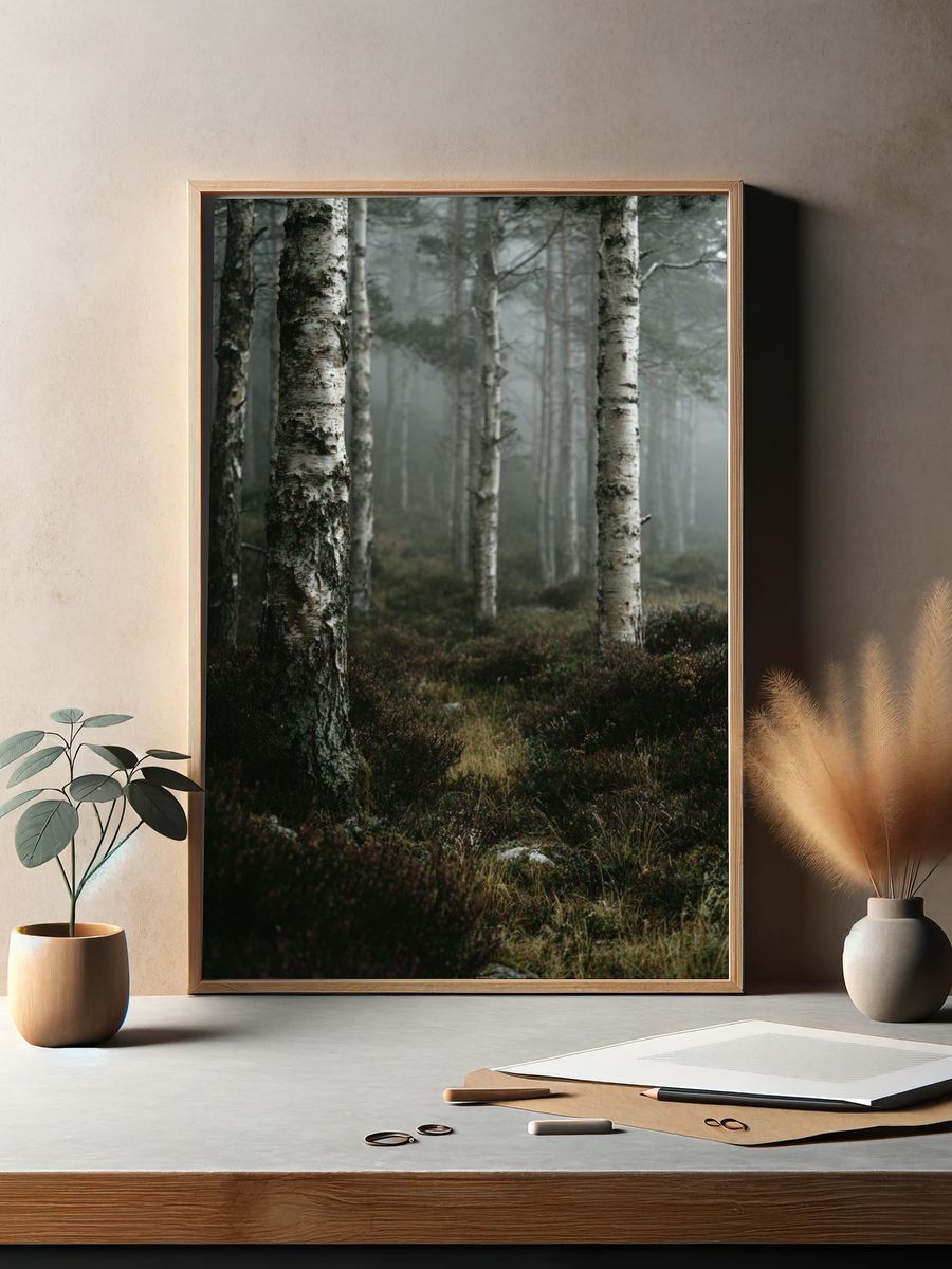 Misty Forest Photography Poster. — room view 2