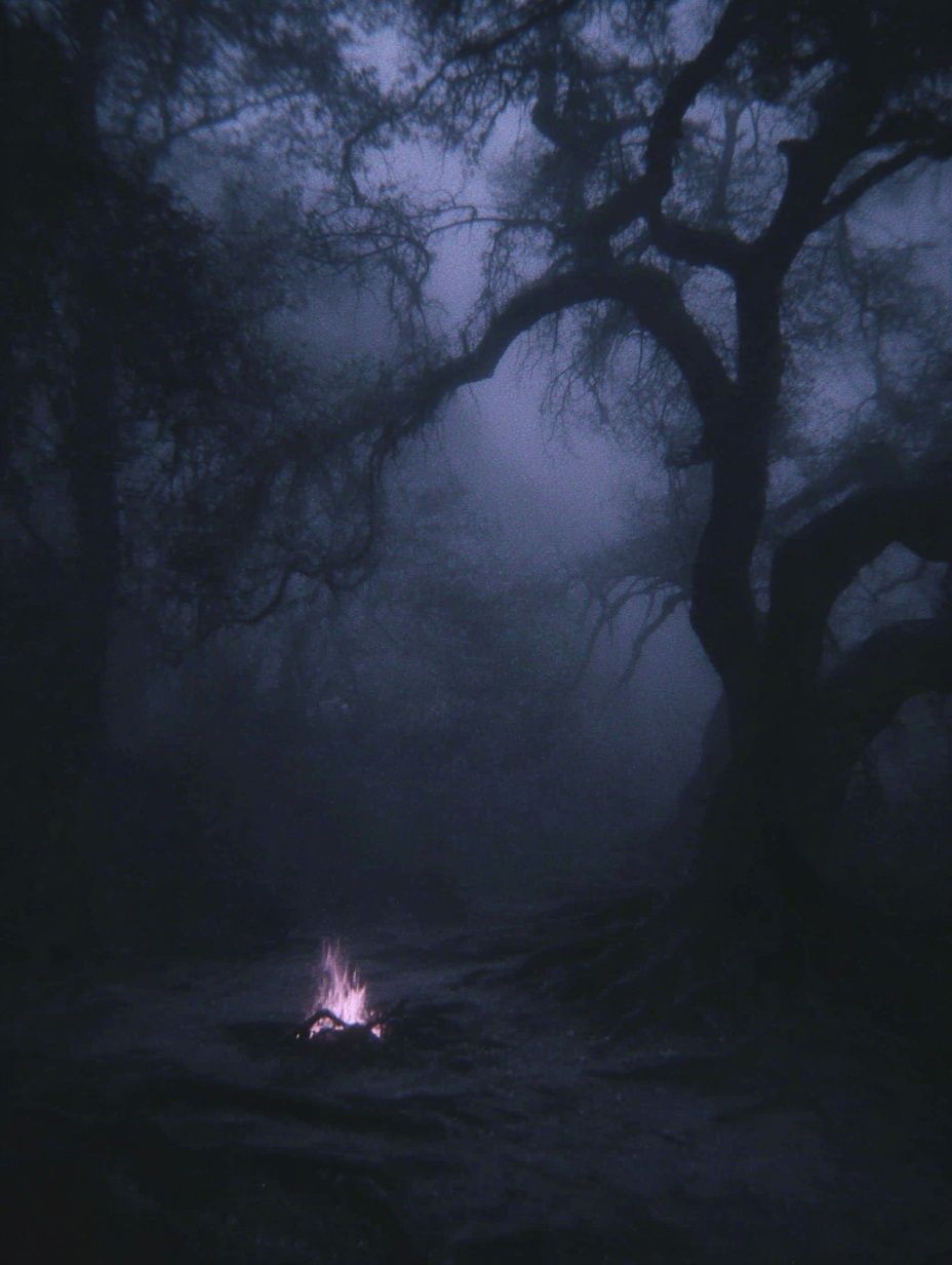 Mysterious Forest at Night — Photography Print. poster — nature art