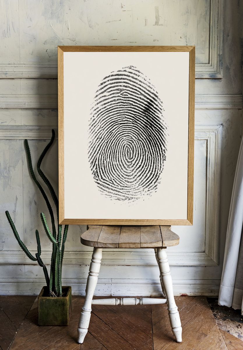Fingerprint Minimalist Print. — room view 1
