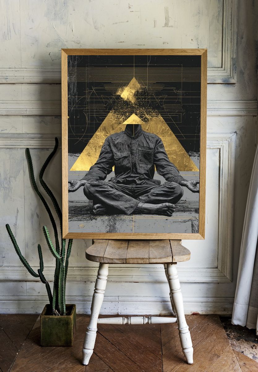 Meditative Figure — Abstract Print. — room view 1