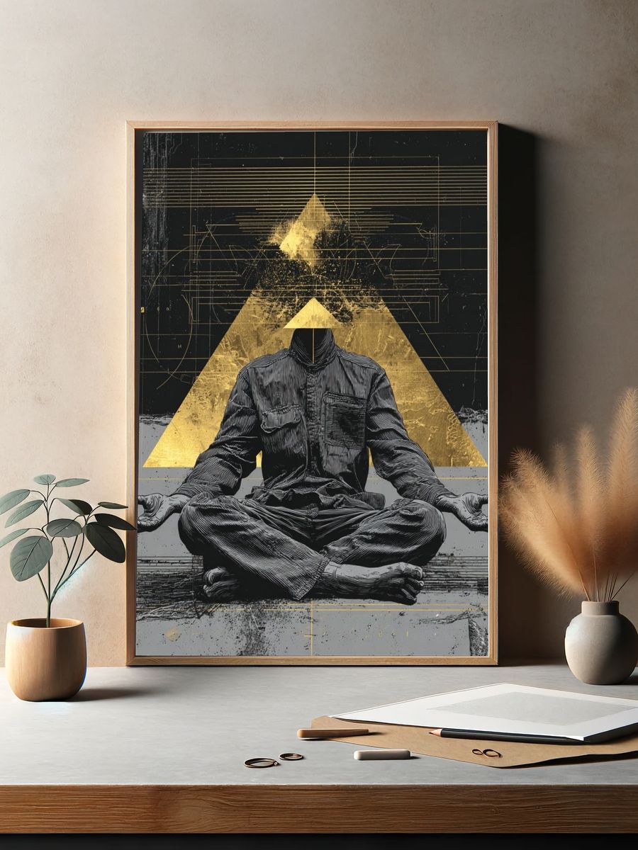 Meditative Figure — Abstract Print. — room view 2