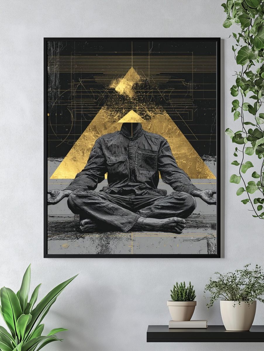 Meditative Figure — Abstract Print. — room view 4