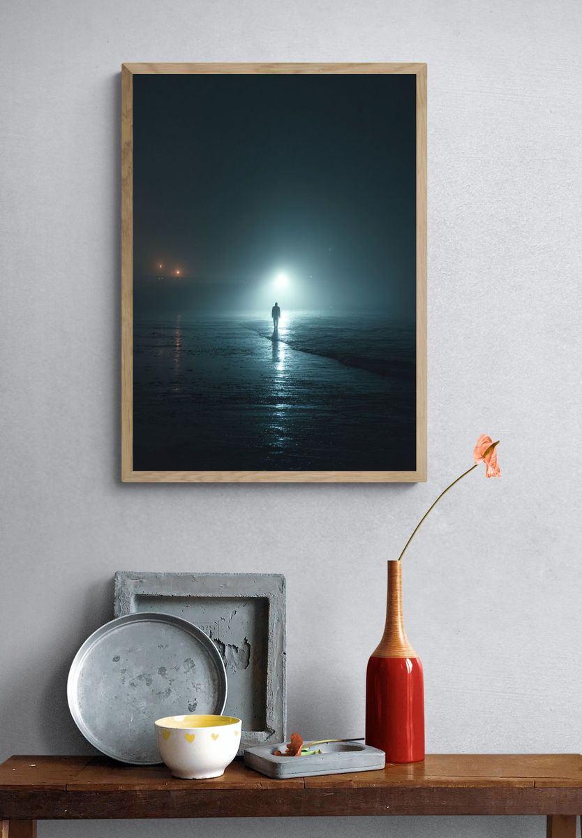 Mysterious Figure in Fog — Photography Print. — room view 3