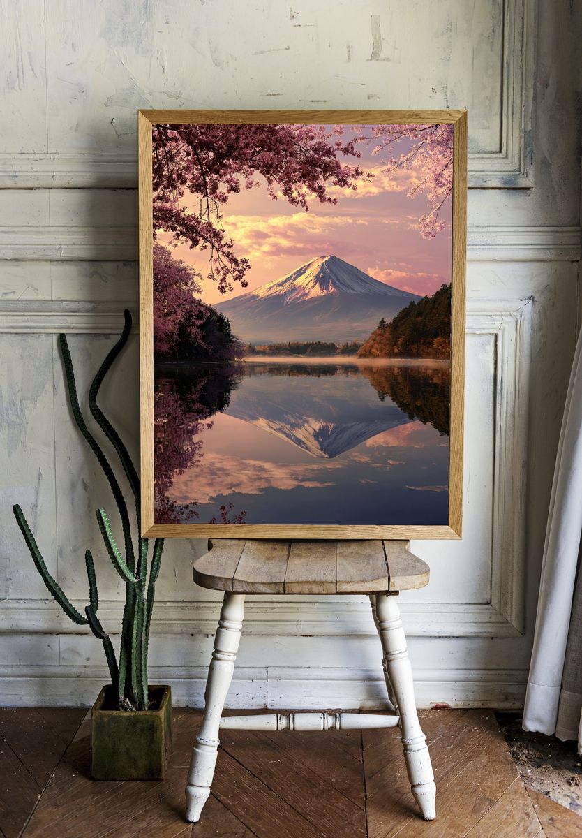 Mount Fuji at Sunset — Nature Print. — room view 1