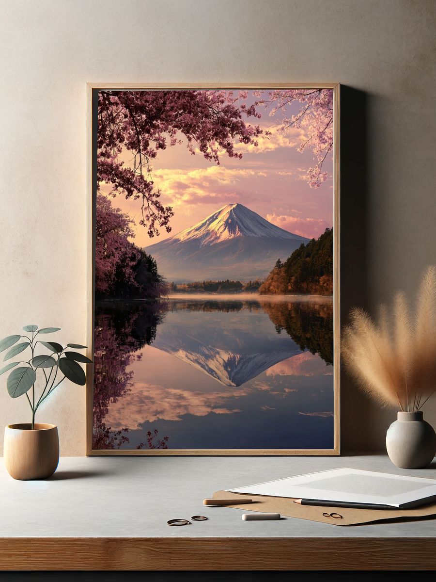 Mount Fuji at Sunset — Nature Print. — room view 2