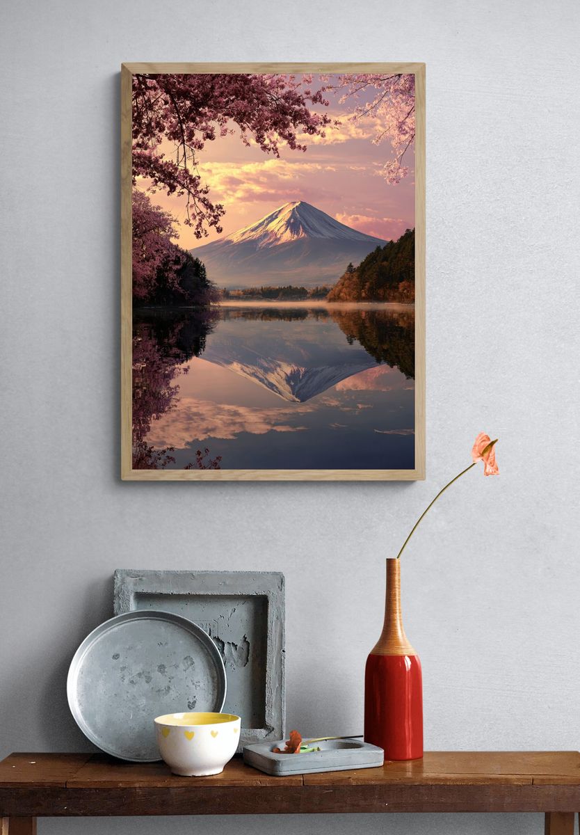 Mount Fuji at Sunset — Nature Print. — room view 3