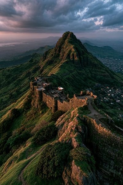 Mountain Fortress Landscape Poster.