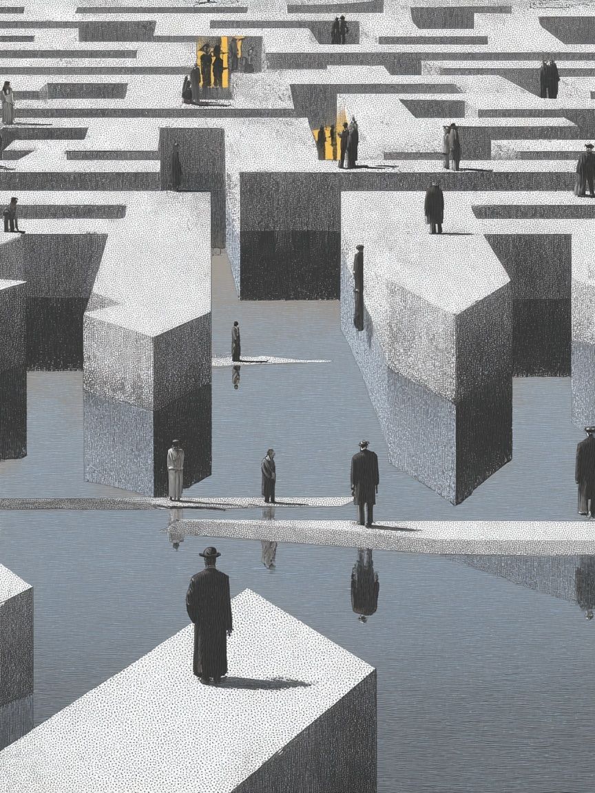 Maze of Reflections — Surrealism Print. poster — fine-art art