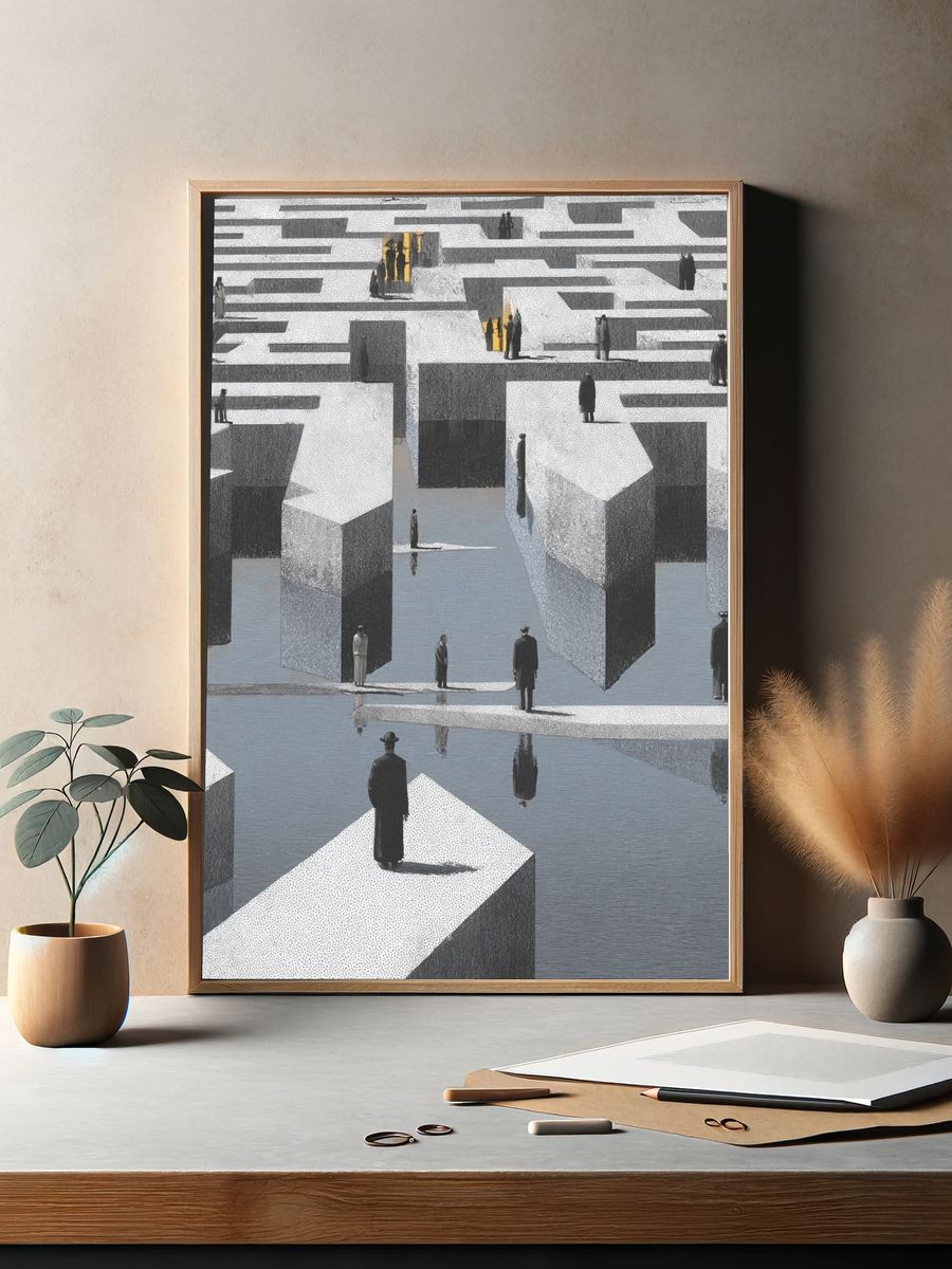 Maze of Reflections — Surrealism Print. — room view 2