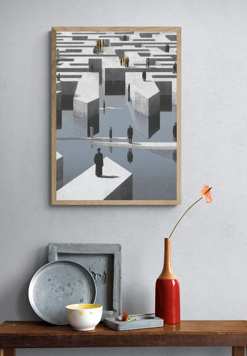 Maze of Reflections — Surrealism Print. — room view 3