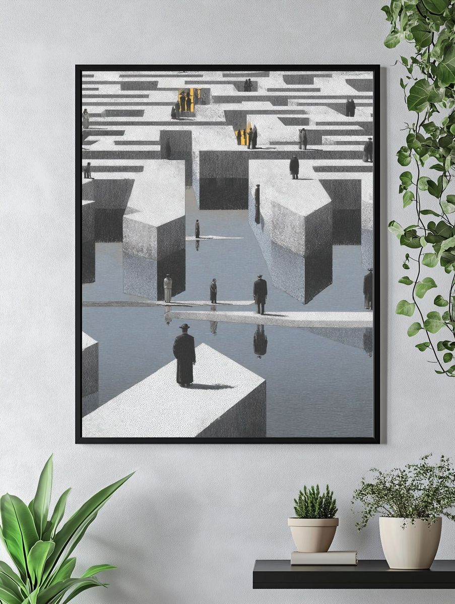 Maze of Reflections — Surrealism Print. — room view 4