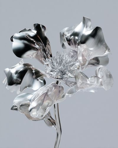 Metallic Flower Sculpture Poster. poster