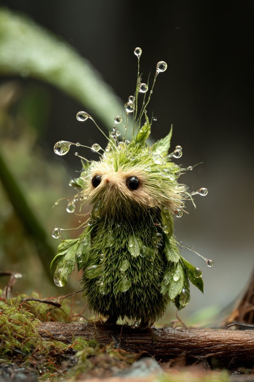 Whimsical Moss Creature — Illustration Print. poster — illustration art