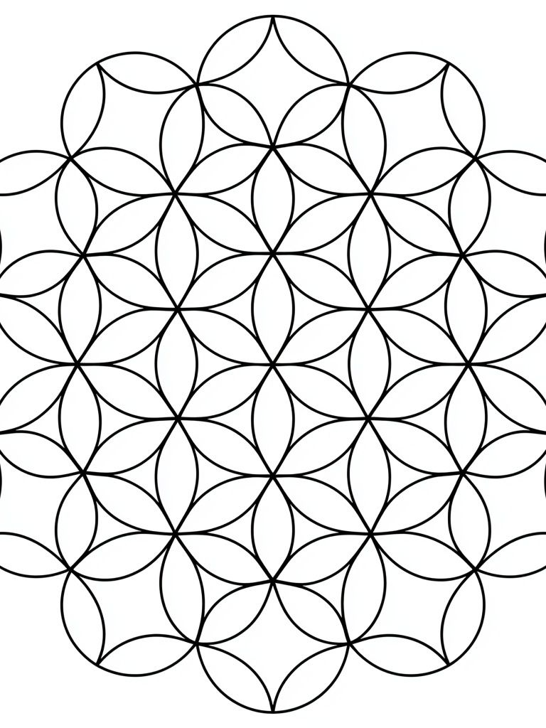 Sacred Geometry Flower of Life Print. poster detail