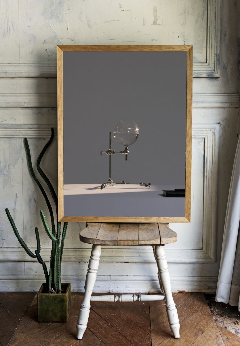 Minimal Glass Still Life Print. room preview