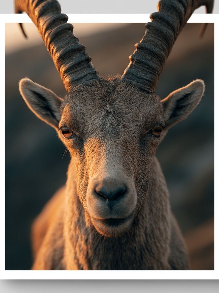 Mountain Goat Portrait Poster. poster — animals art