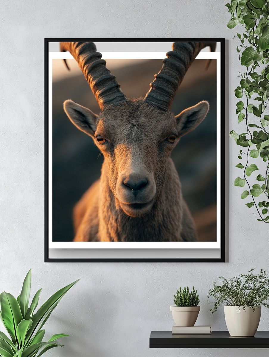 Mountain Goat Portrait Poster. — room view 4