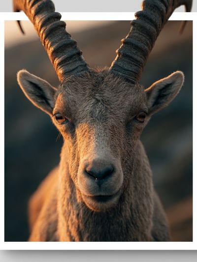 Mountain Goat Portrait Poster.