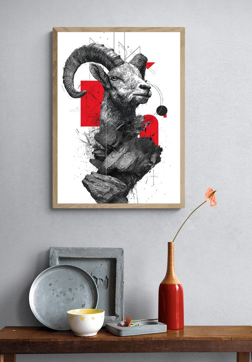 Mountain Goat — Illustration Print. — room view 3