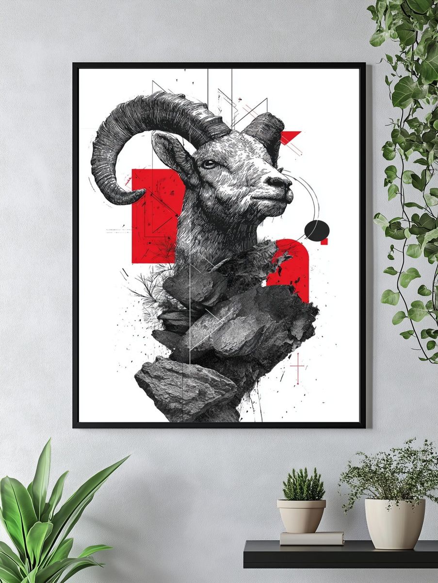 Mountain Goat — Illustration Print. — room view 4