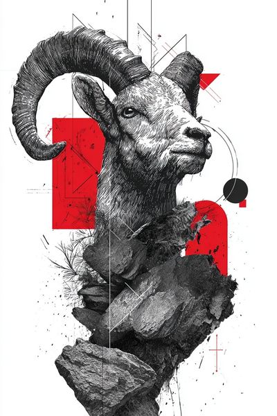 Mountain Goat — Illustration Print. poster