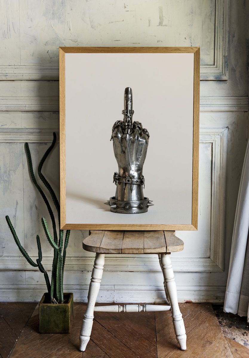 Metal Hand Gesture Photography Poster. room preview
