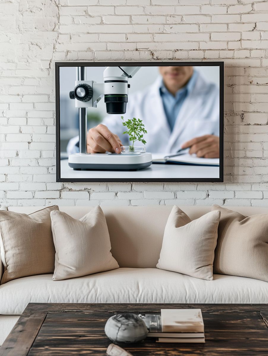 Microscope Lab Study Photography Poster. — room view 1