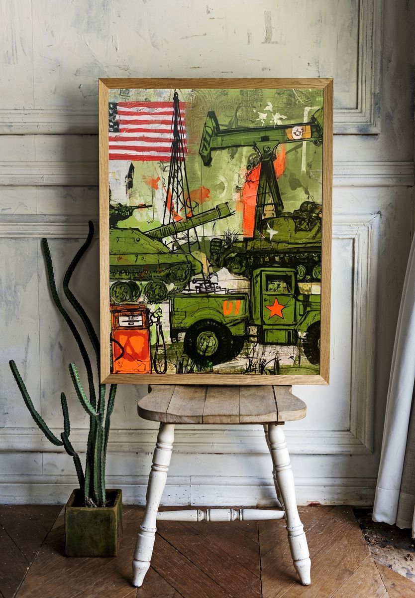 Military Vehicles Pop Art Poster. — room view 1