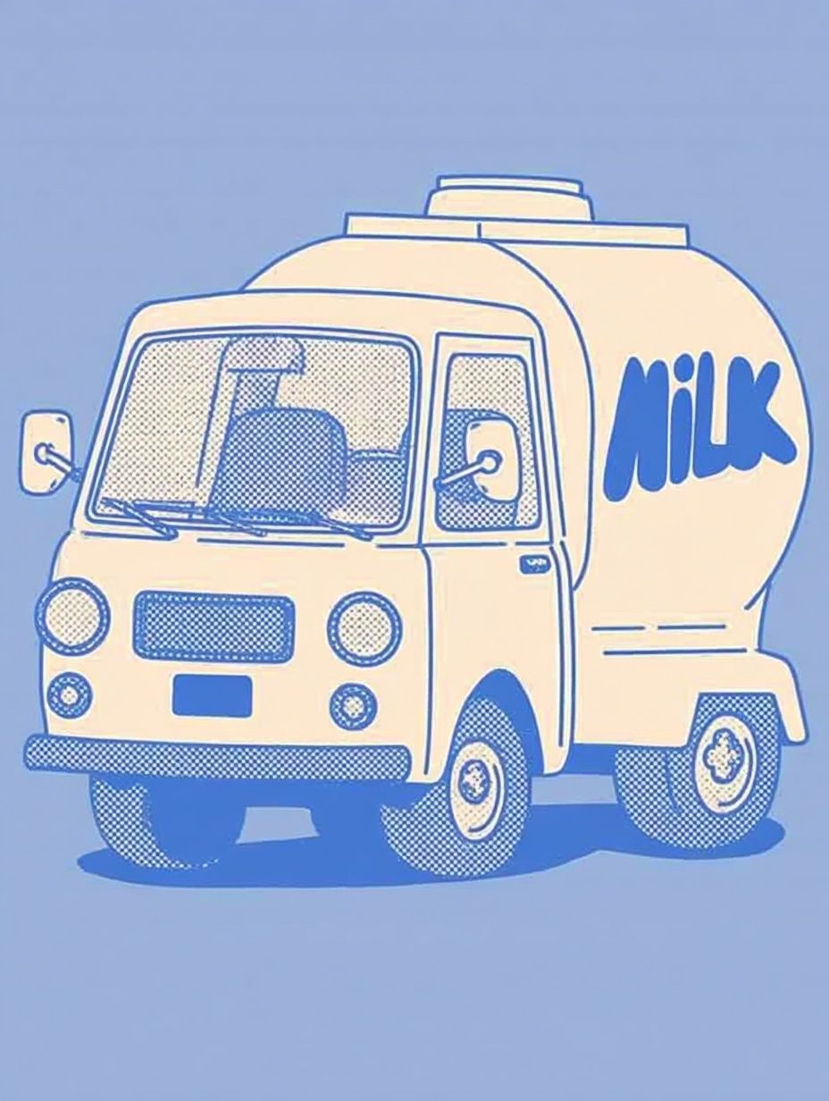 Milk Truck Illustration Poster. poster — illustration art