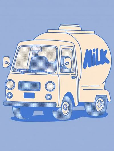 Milk Truck Illustration Poster. poster print