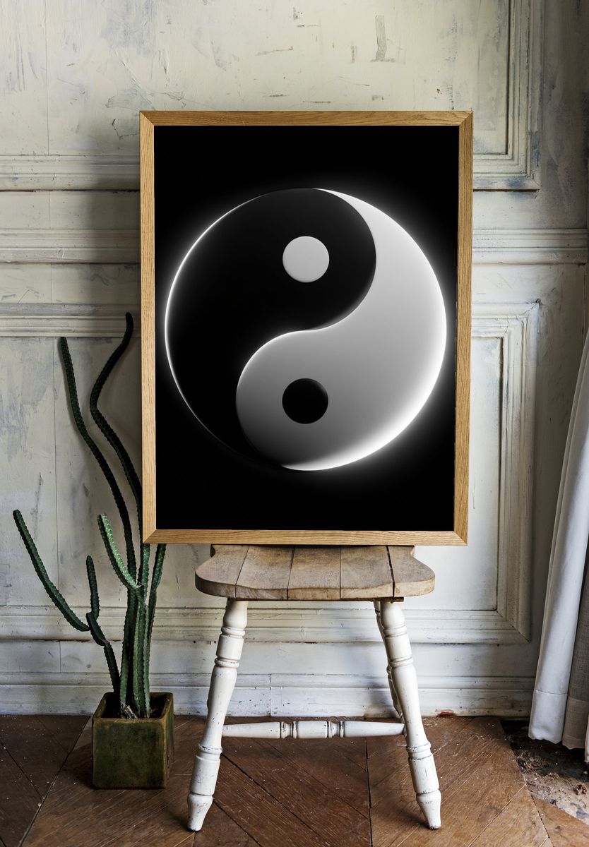 Yin Yang Minimalist Poster. — room view 1