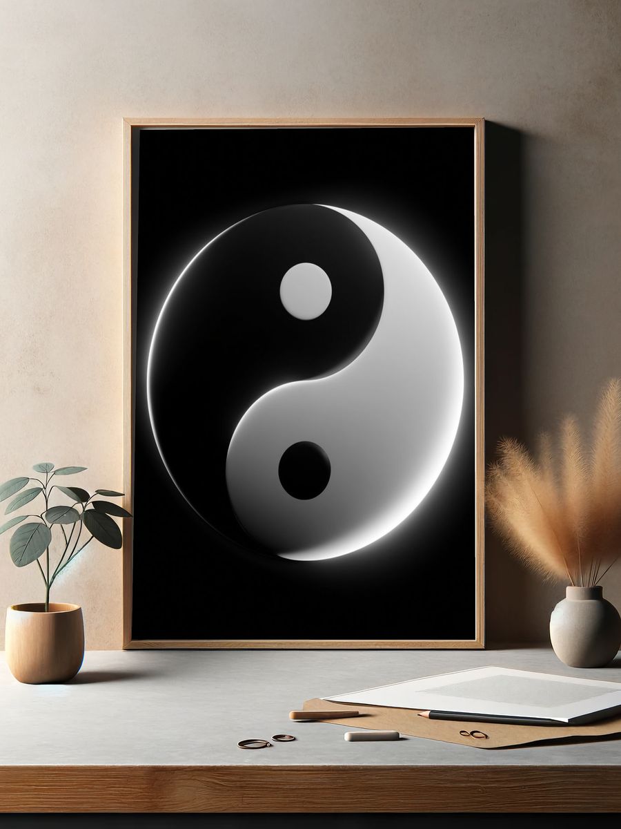 Yin Yang Minimalist Poster. — room view 2